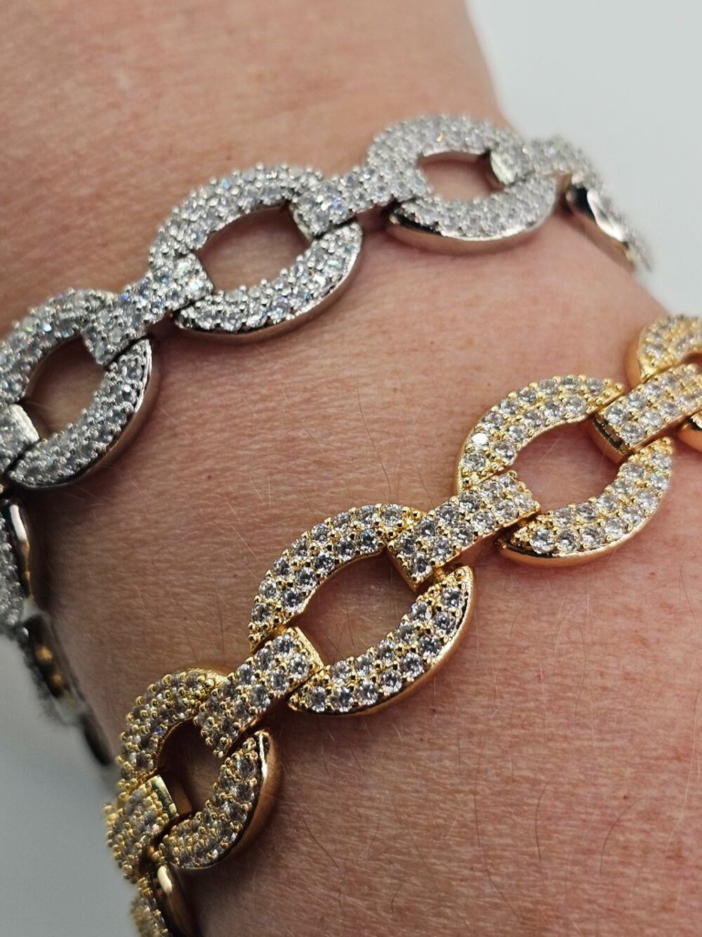 Two 7 1\2in  Bracelets Gold Filled CZ